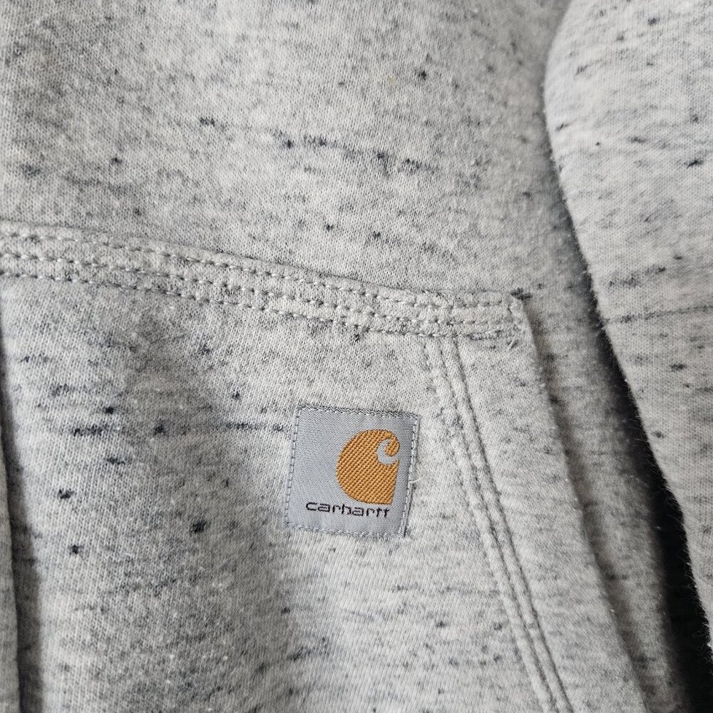 Carhartt Hoodie Womens L 11-14 Grey Clarksburg Full Zip Sweatshirt Pullover - Picture 2 of 9